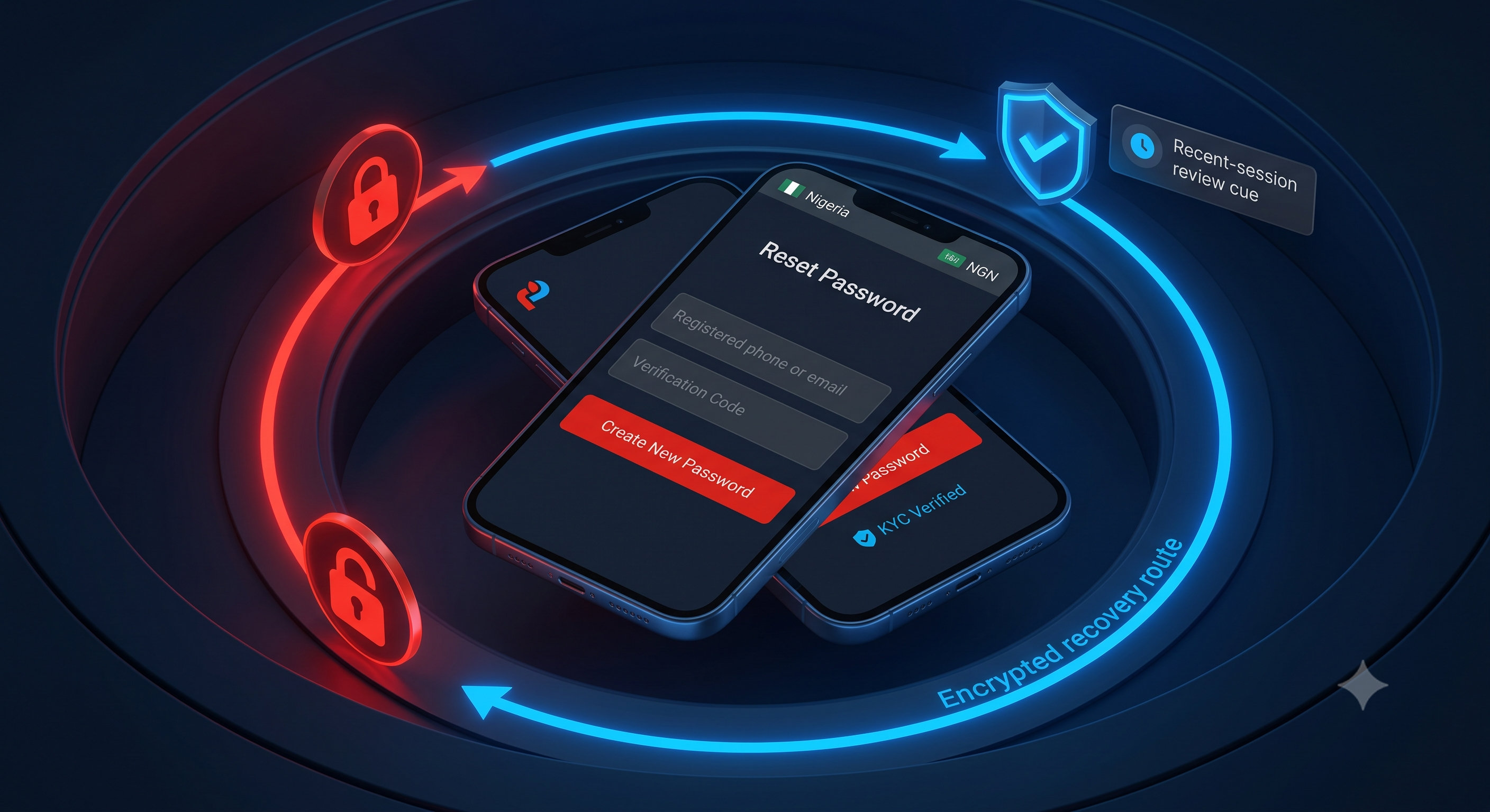 Password reset and KYC verification illustration